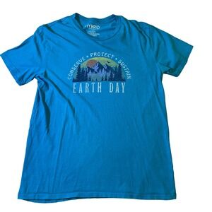 Hybrid‎ Earth Day Graphic T-Shirt Conserve Protect Sustain Mens L